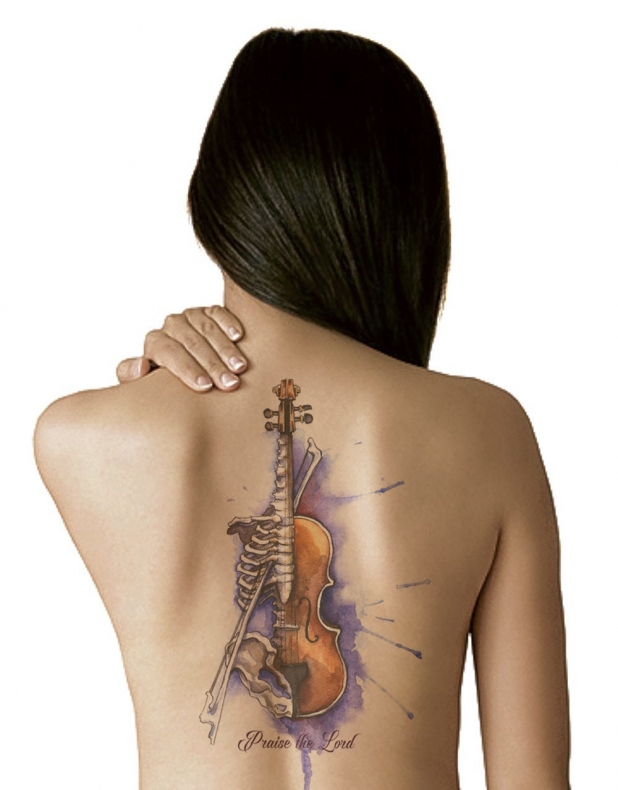violin tattoo.